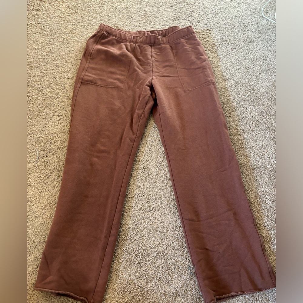 Brown “Aerie” Straight Legged Sweats in size L